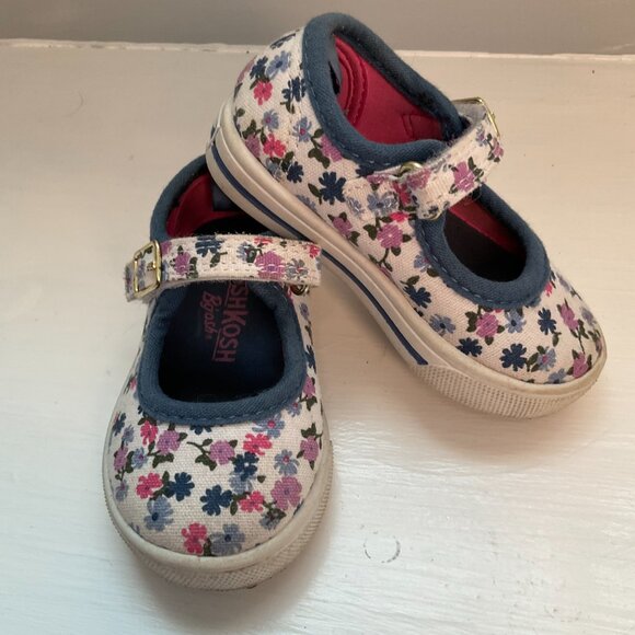 OshKosh Floral Mary Jane Toddler Shoes Size 3 - Picture 2 of 6